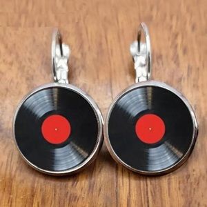 New Boutique Vintage Antique Style Vinyl Record Earrings Retro Dangle pierced
